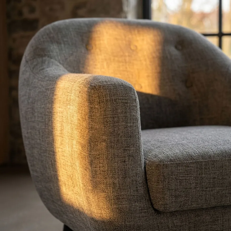 Fauteuil scandinave Fidelio Tissu Taupe