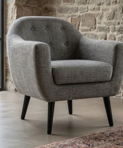 Fauteuil scandinave Fidelio Tissu Taupe