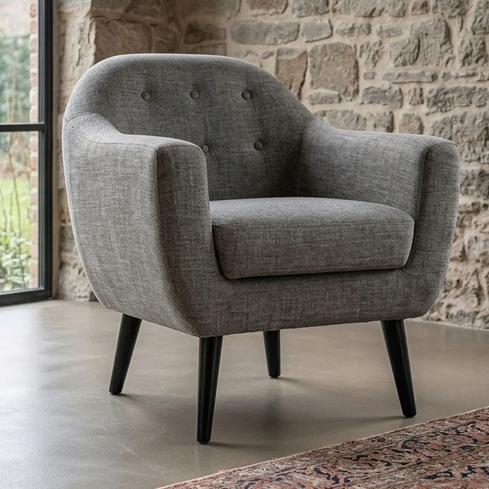 Fauteuil scandinave Fidelio Tissu Taupe