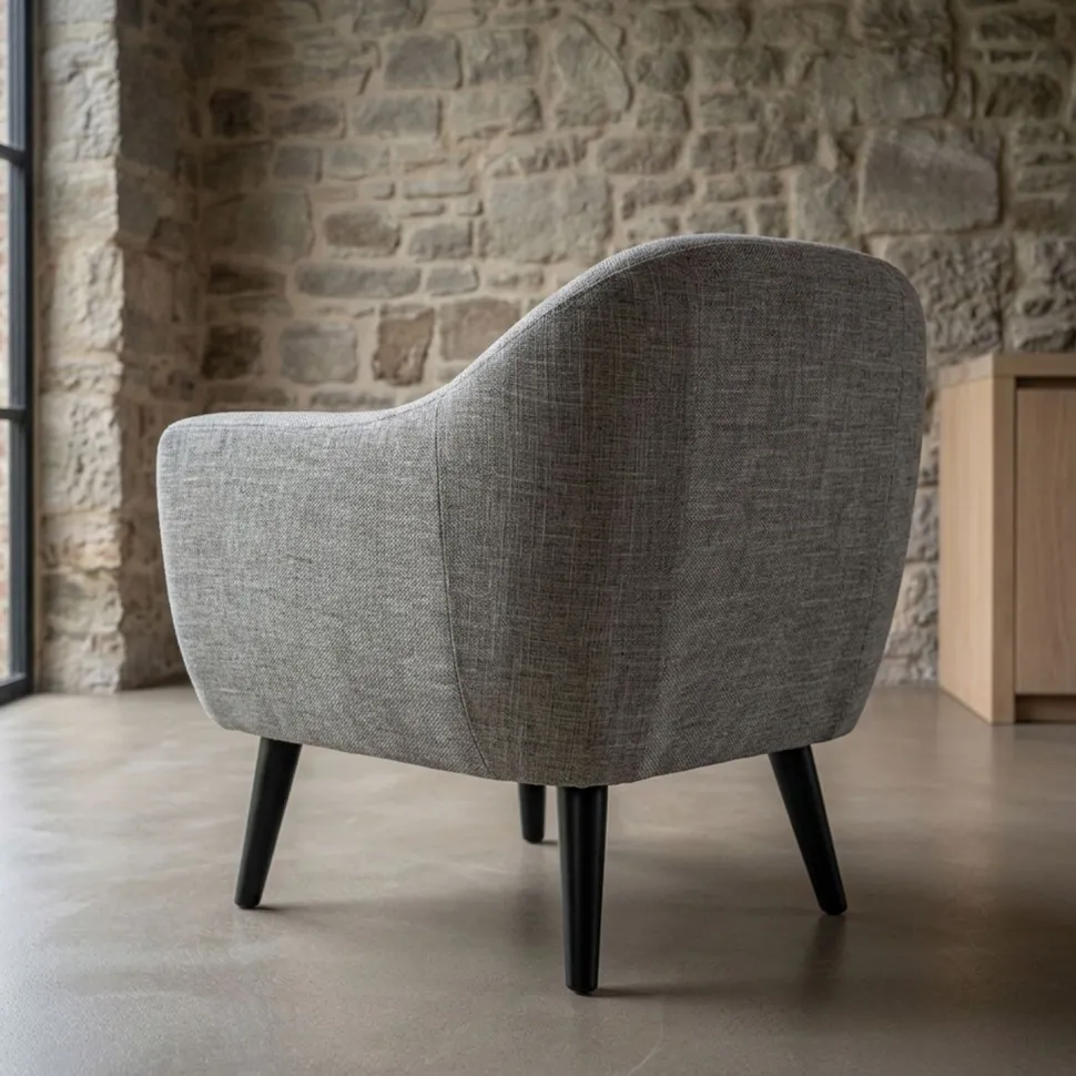 Fauteuil scandinave Fidelio Tissu Taupe