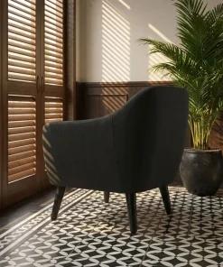 Fauteuil scandinave Fidelio Tissu Noir