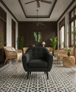 Fauteuil scandinave Fidelio Tissu Noir