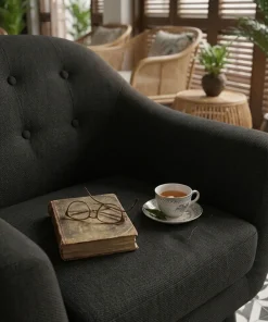 Fauteuil scandinave Fidelio Tissu Noir