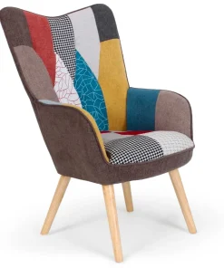 Fauteuil scandinave Klarys Tissu Patchwork