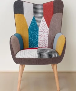 Fauteuil scandinave Klarys Tissu Patchwork