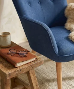 Fauteuil scandinave Klarys Tissu Bleu