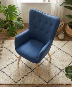 Fauteuil scandinave Klarys Tissu Bleu