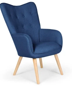 Fauteuil scandinave Klarys Tissu Bleu