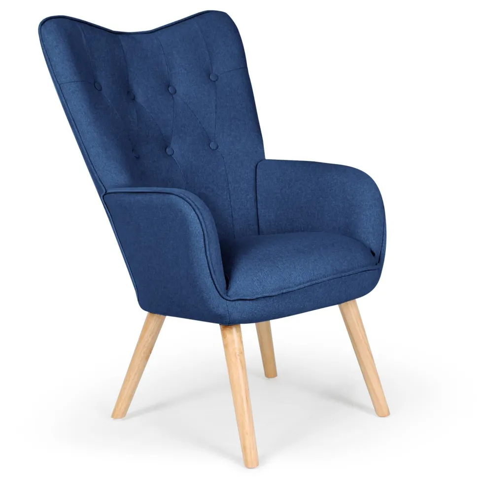 Fauteuil scandinave Klarys Tissu Bleu