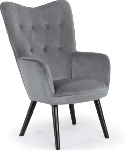 Fauteuil scandinave Klarys Velours Gris