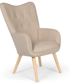 Fauteuil scandinave Klarys Tissu Beige
