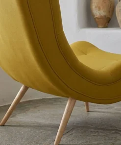 Fauteuil scandinave Romilly Tissu Jaune