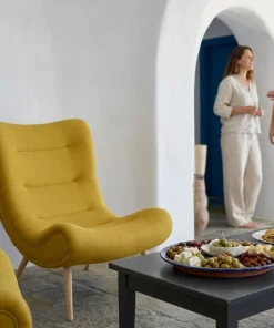 Fauteuil scandinave Romilly Tissu Jaune