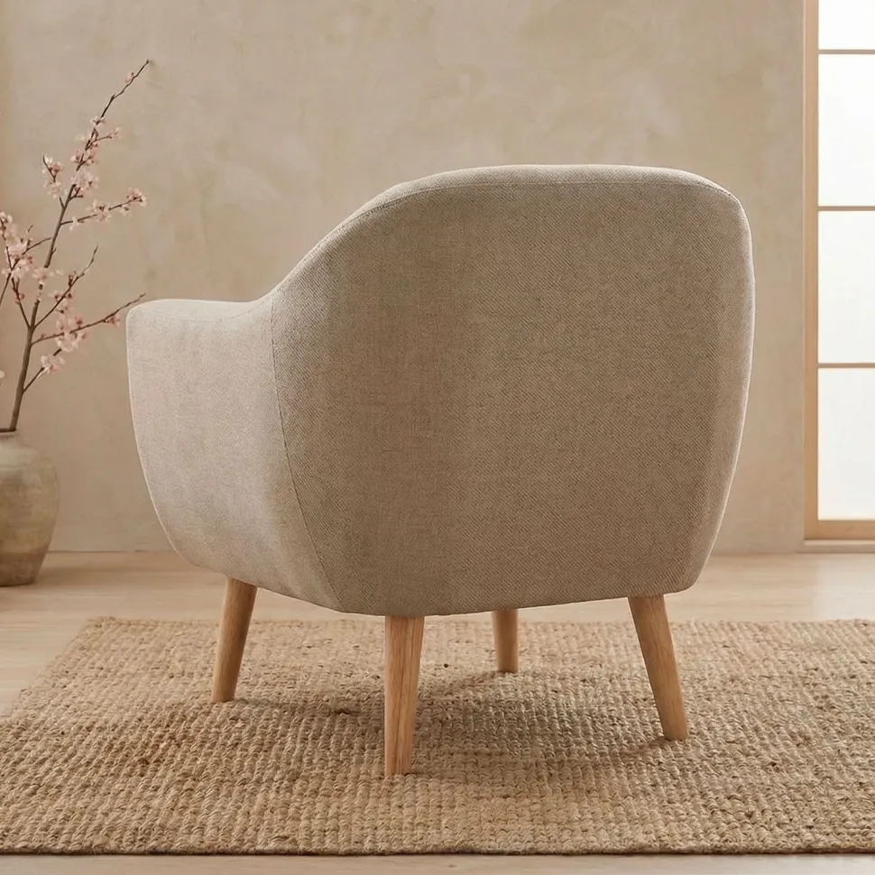 Fauteuil scandinave Savoy tissu Beige
