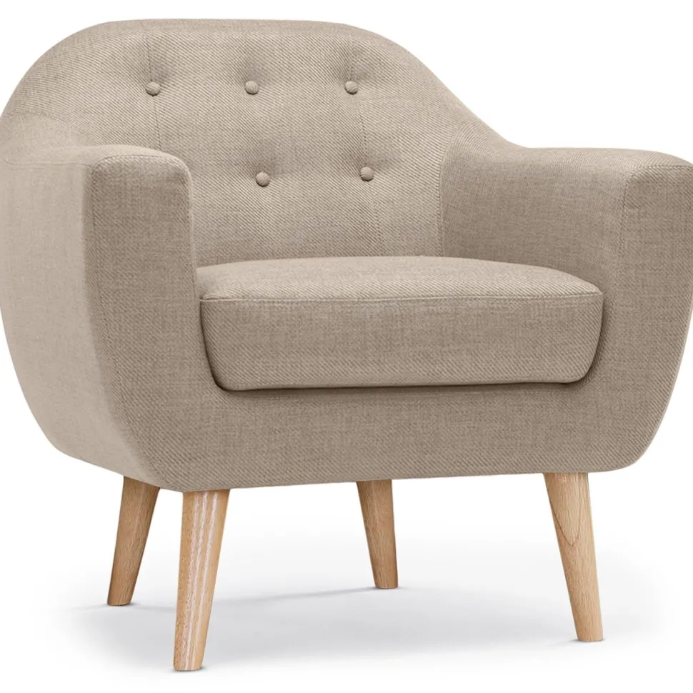 Fauteuil scandinave Savoy tissu Beige