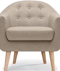 Fauteuil scandinave Savoy tissu Beige