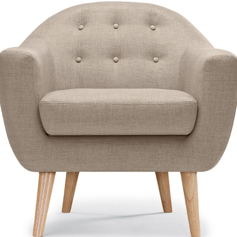 Fauteuil scandinave Savoy tissu Beige