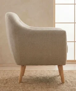 Fauteuil scandinave Savoy tissu Beige