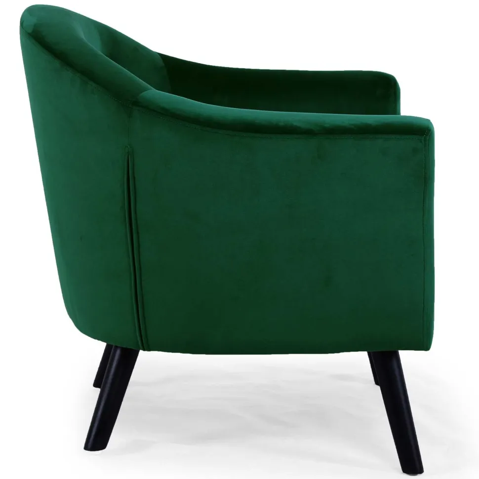 Fauteuil scandinave Savoy Velours Vert