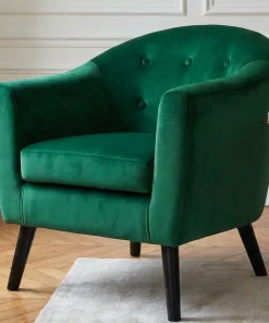 Fauteuil scandinave Savoy Velours Vert