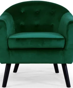 Fauteuil scandinave Savoy Velours Vert