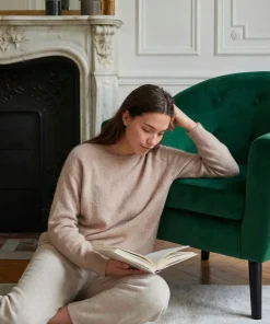 Fauteuil scandinave Savoy Velours Vert