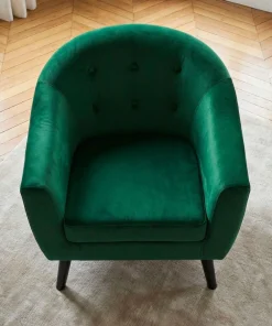 Fauteuil scandinave Savoy Velours Vert