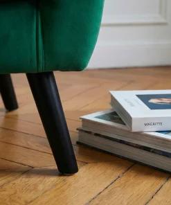 Fauteuil scandinave Savoy Velours Vert