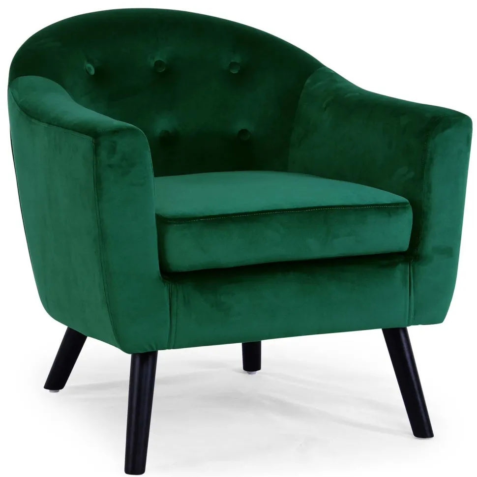 Fauteuil scandinave Savoy Velours Vert