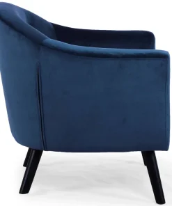 Fauteuil scandinave Savoy Velours Bleu