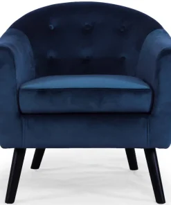 Fauteuil scandinave Savoy Velours Bleu