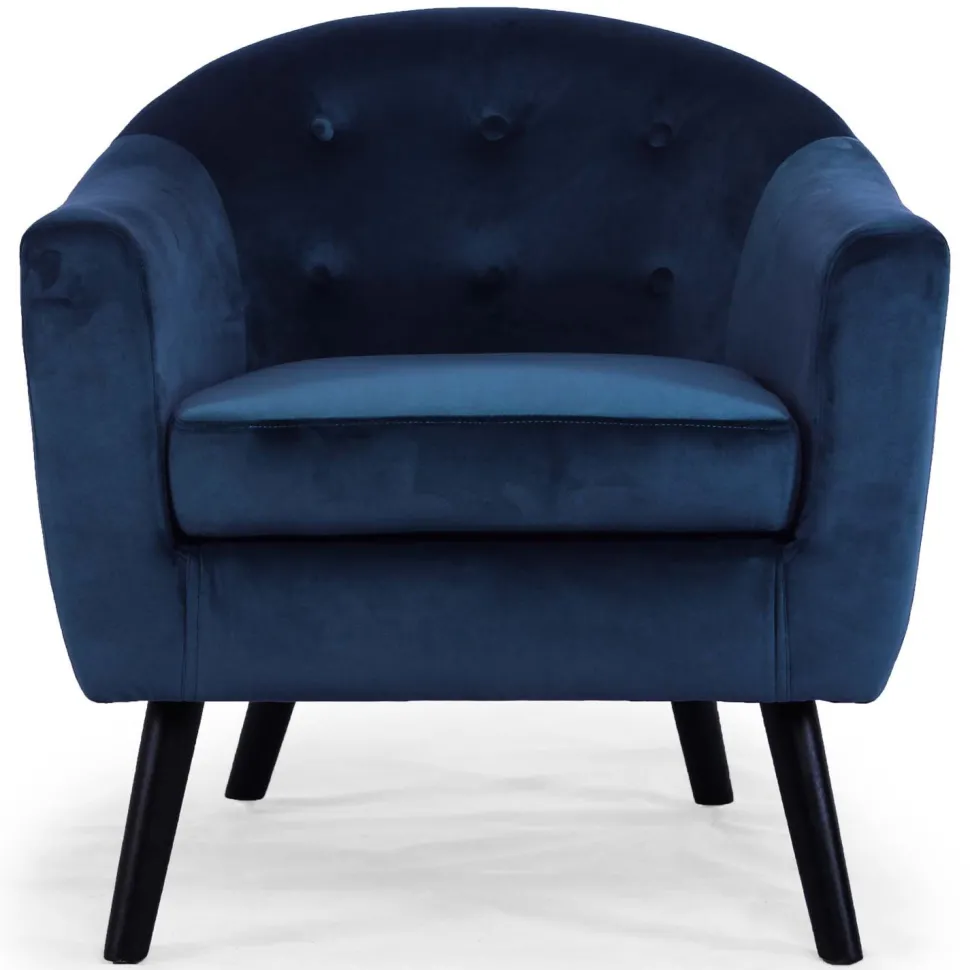 Fauteuil scandinave Savoy Velours Bleu