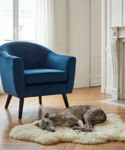 Fauteuil scandinave Savoy Velours Bleu