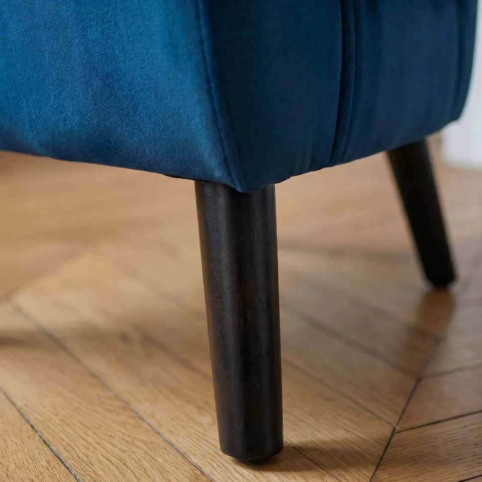 Fauteuil scandinave Savoy Velours Bleu