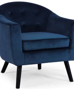 Fauteuil scandinave Savoy Velours Bleu