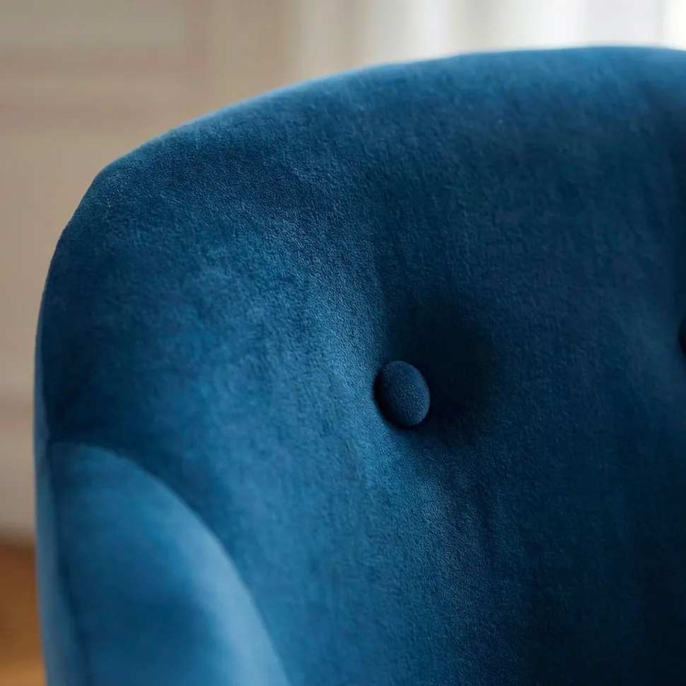 Fauteuil scandinave Savoy Velours Bleu