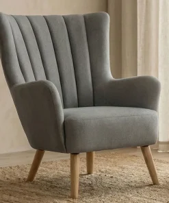 Fauteuil scandinave Vidal Gris