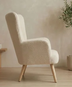 Fauteuil scandinave Vidal Tissu Bouclette Beige