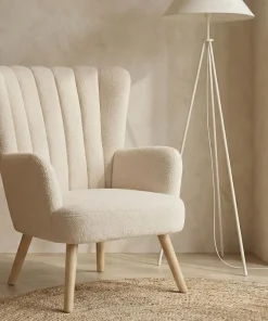 Fauteuil scandinave Vidal Tissu Bouclette Beige