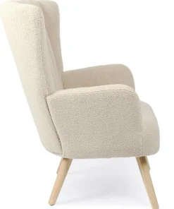 Fauteuil scandinave Vidal Tissu Bouclette Beige