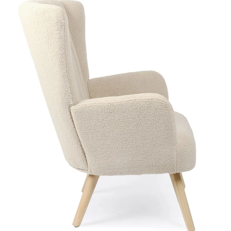 Fauteuil scandinave Vidal Tissu Bouclette Beige