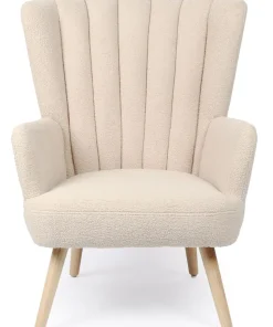 Fauteuil scandinave Vidal Tissu Bouclette Beige