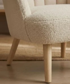 Fauteuil scandinave Vidal Tissu Bouclette Beige