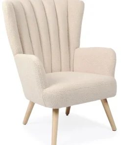 Fauteuil scandinave Vidal Tissu Bouclette Beige