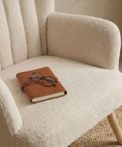 Fauteuil scandinave Vidal Tissu Bouclette Beige