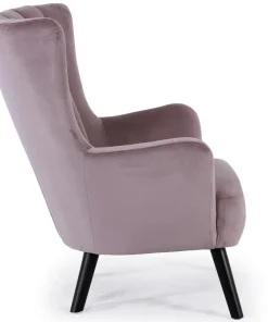 Fauteuil scandinave Vidal en Velours Rose