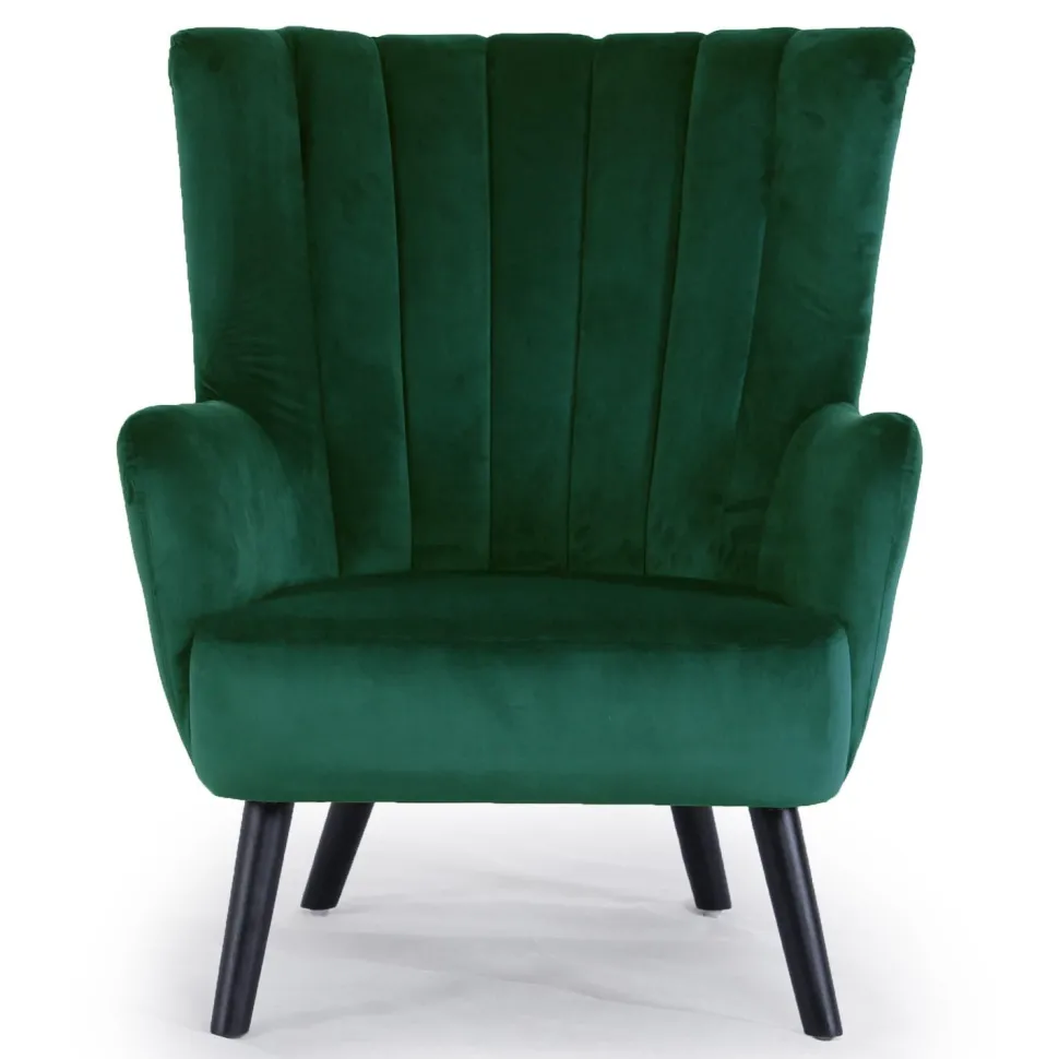 Fauteuil scandinave Vidal en Velours Vert