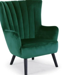 Fauteuil scandinave Vidal en Velours Vert