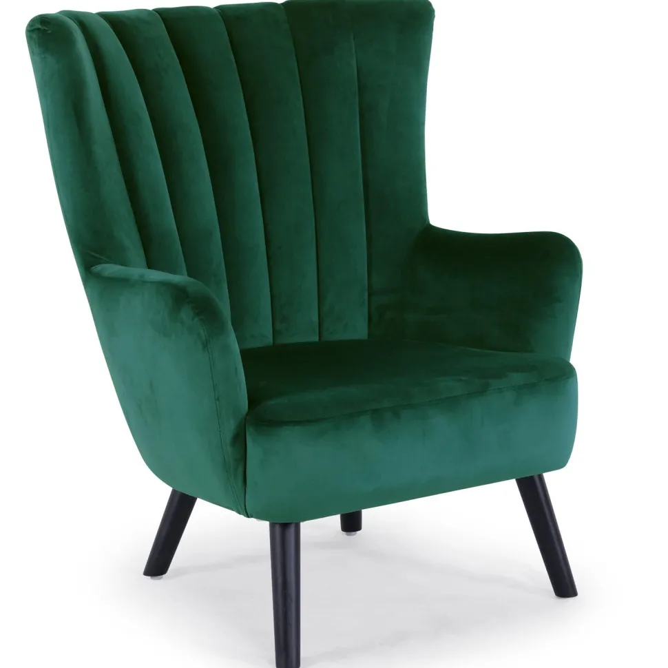 Fauteuil scandinave Vidal en Velours Vert