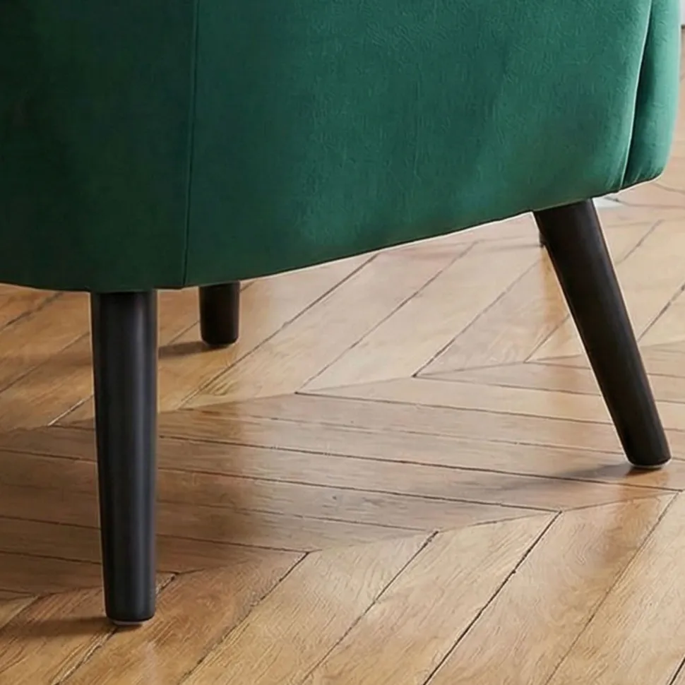 Fauteuil scandinave Vidal en Velours Vert